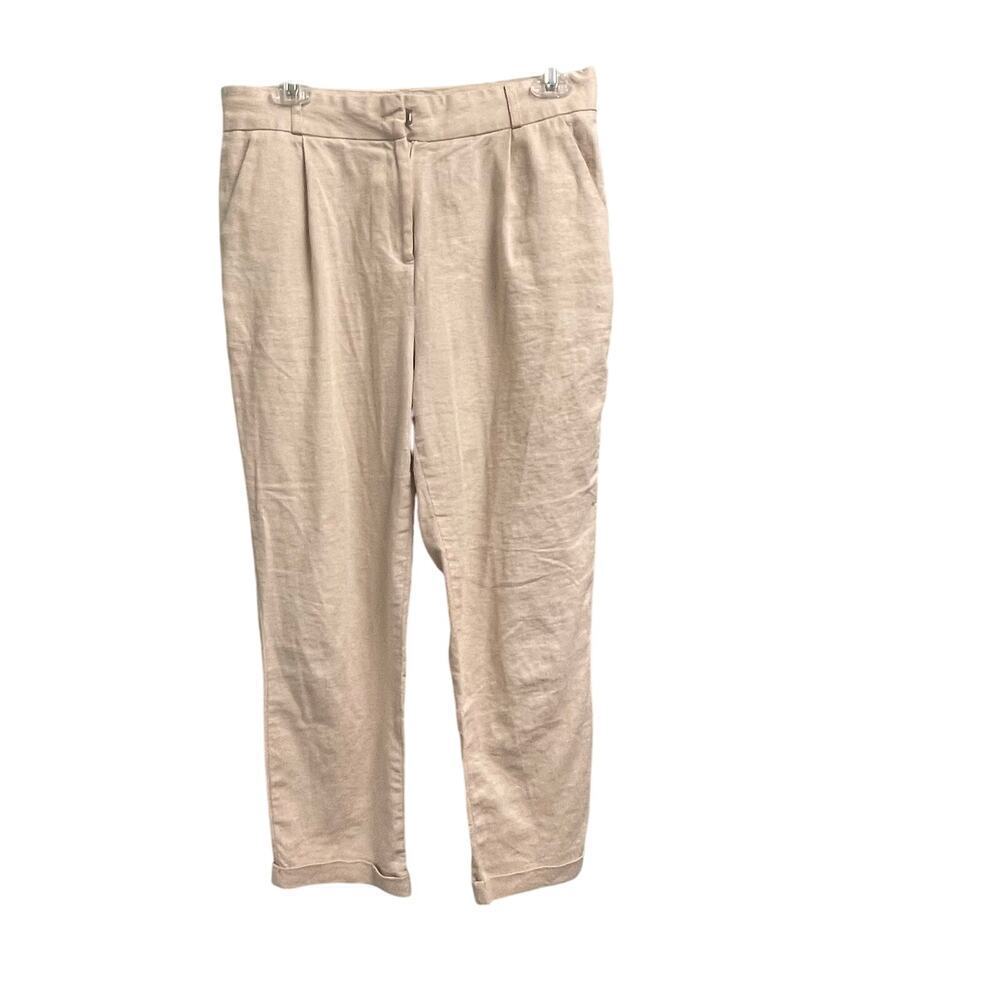 HAVE Los Angeles Womens Size Medium Linen Blend Pants Oatmeal Tan Beige